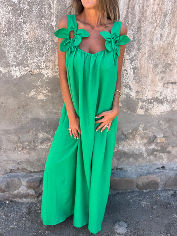 Valeria - Vestido Largo con Detalles Florales