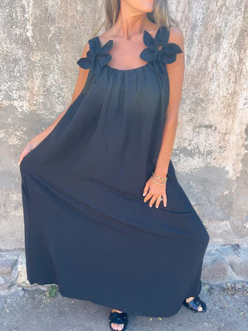 Valeria - Vestido Largo con Detalles Florales