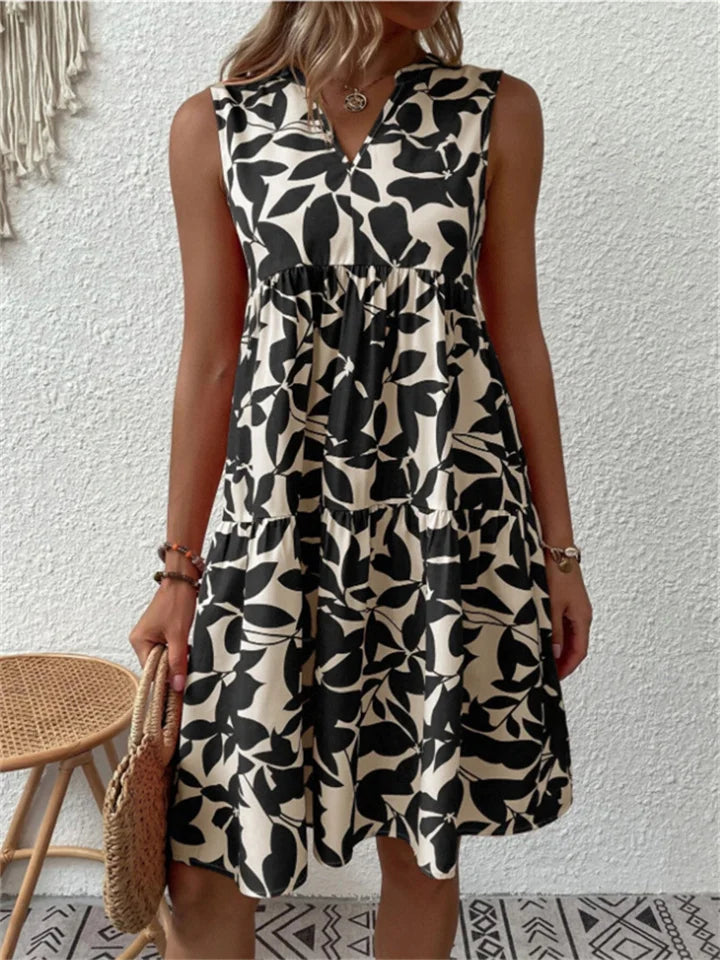 Sofía – Vestido de Verano con Estampado Floral en Línea-A
