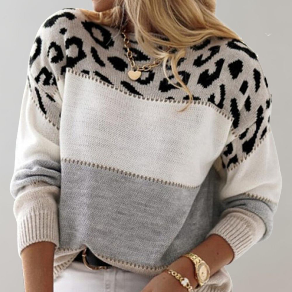 Elegante jersey de estampado de leopardo.