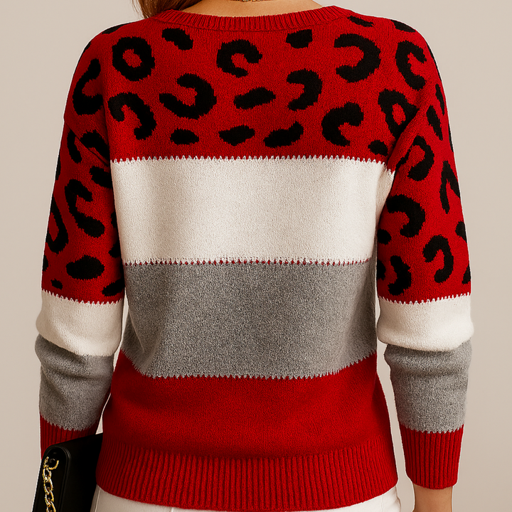 Elegante jersey de estampado de leopardo.