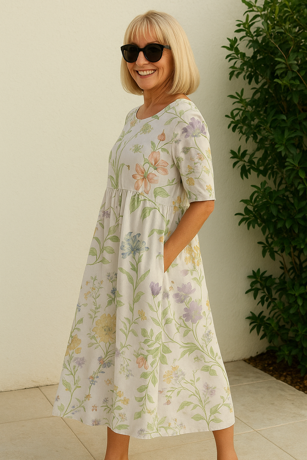 Adriana - Vestido Midi Fluido para una Elegancia Natural y Cómoda