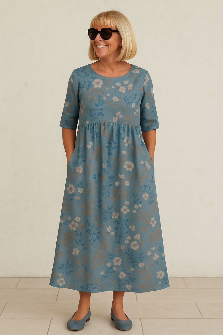 Adriana - Vestido Midi Fluido para una Elegancia Natural y Cómoda