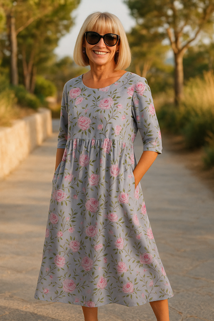 Adriana - Vestido Midi Fluido para una Elegancia Natural y Cómoda