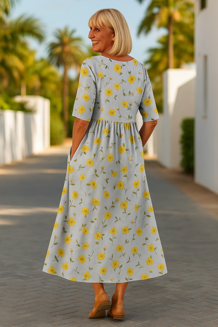 Adriana - Vestido Midi Fluido para una Elegancia Natural y Cómoda