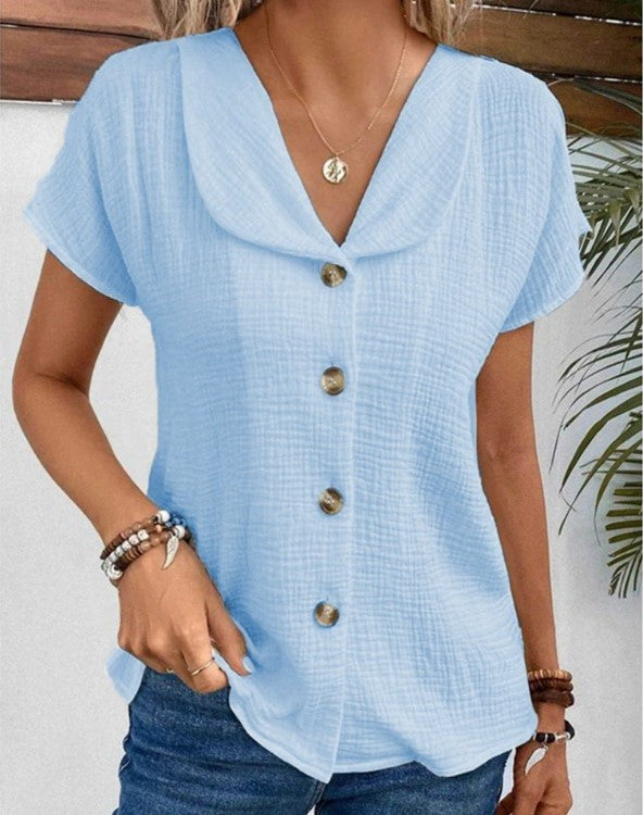 Ellen | Blusa Elegante con Cuello y Botones