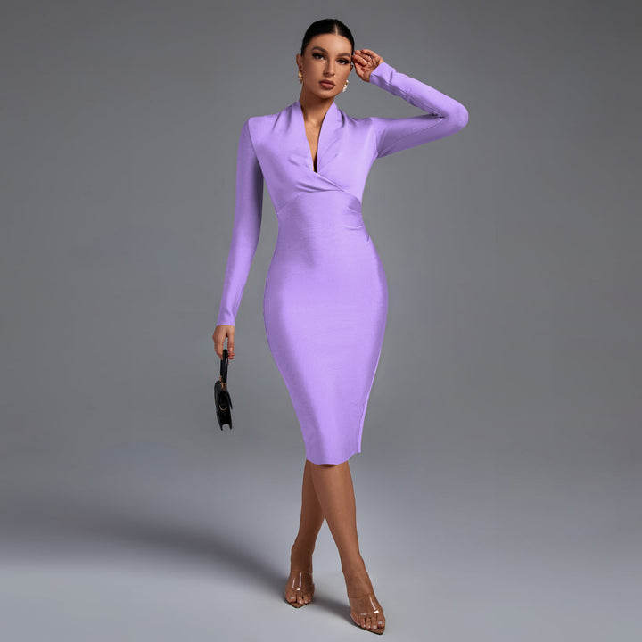 Samara | Vestido de Manga Longa con Escote en V
