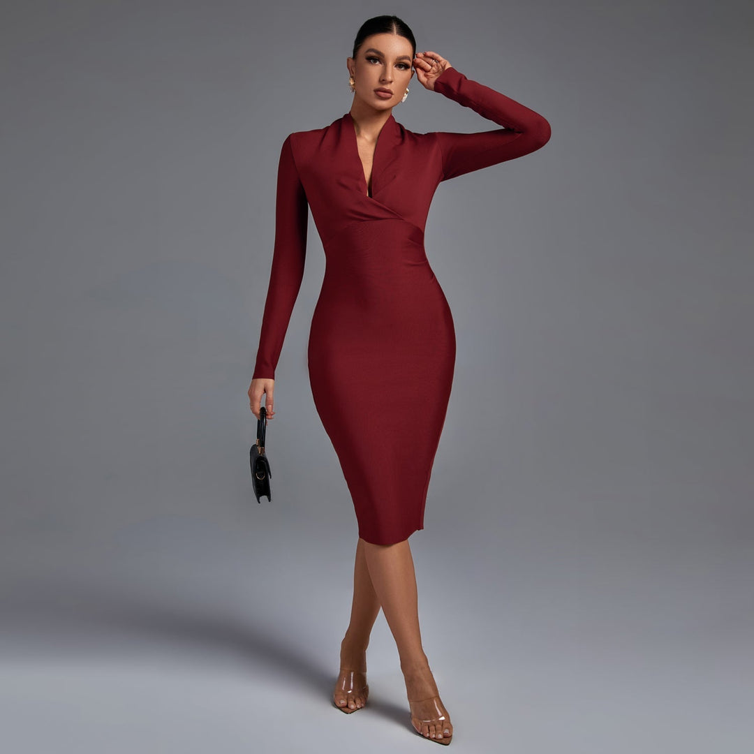 Samara | Vestido de Manga Longa con Escote en V
