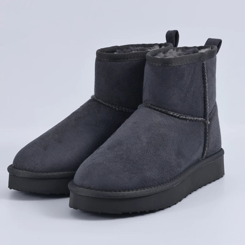 Amara | Bota Clásica Femenina de Invierno con Forro Peludo Interior
