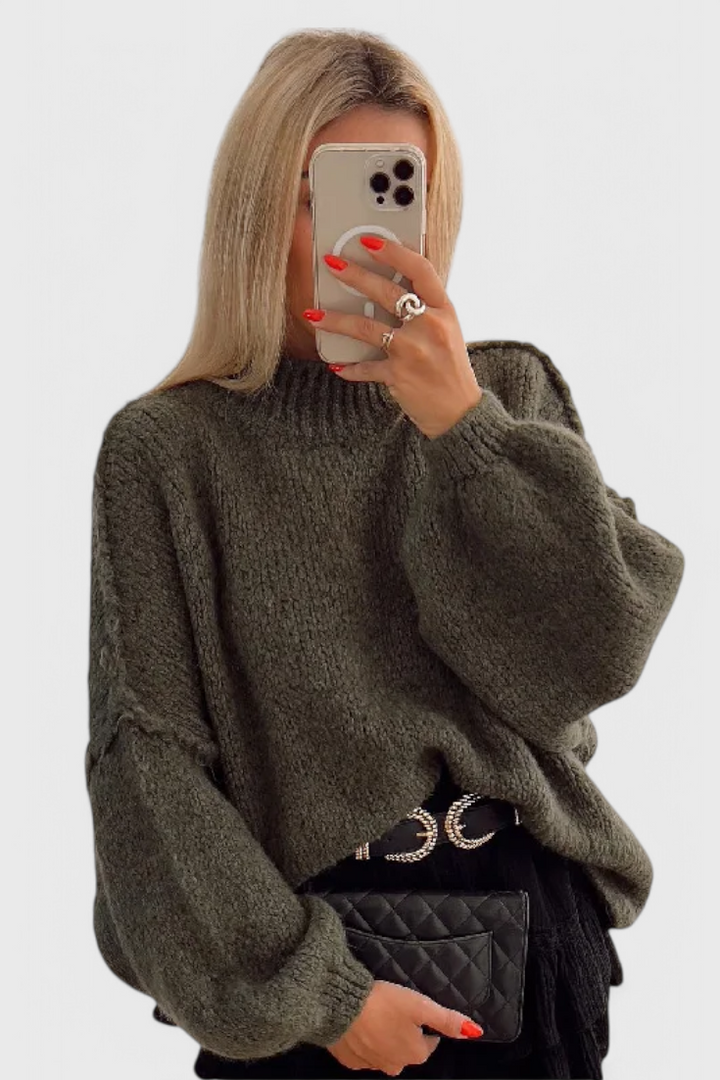 Cassia | Jersey de Punto Oversized con Mangas Globo