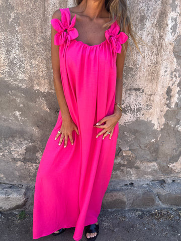 Valeria - Vestido Largo con Detalles Florales