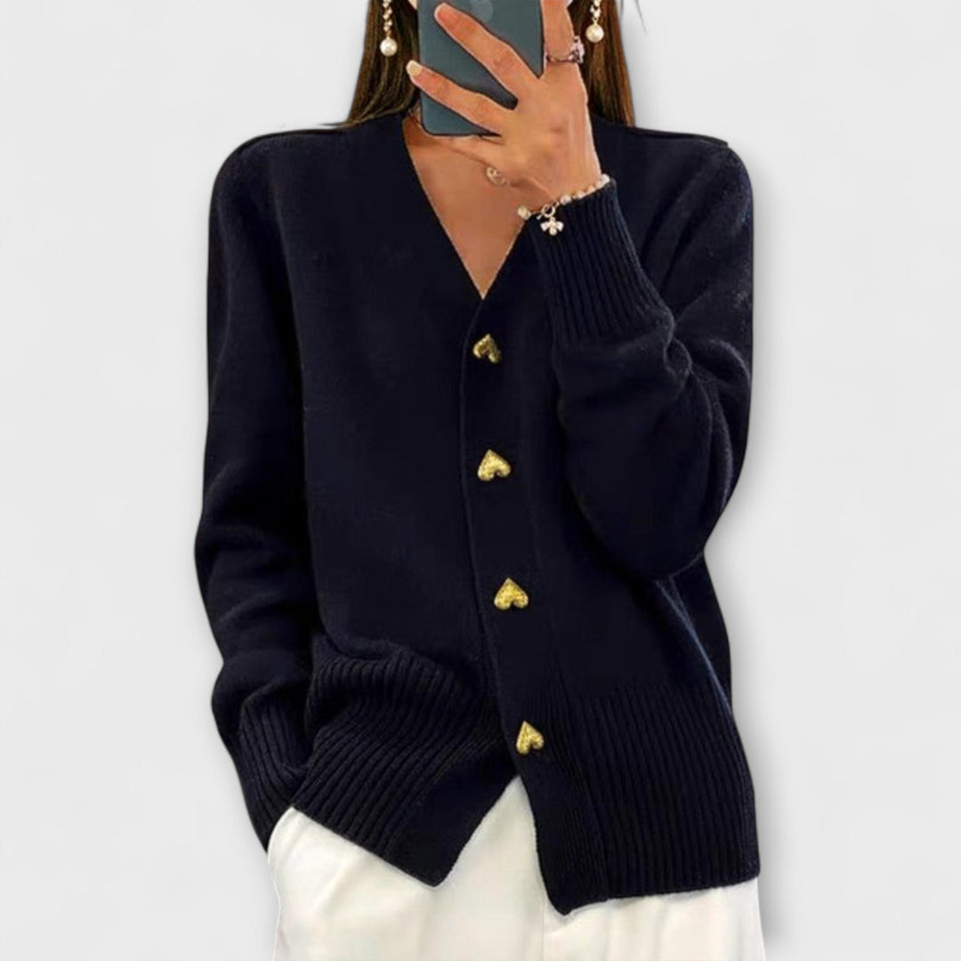 Marij – Suéter para mujer con escote en V en estilo vintage