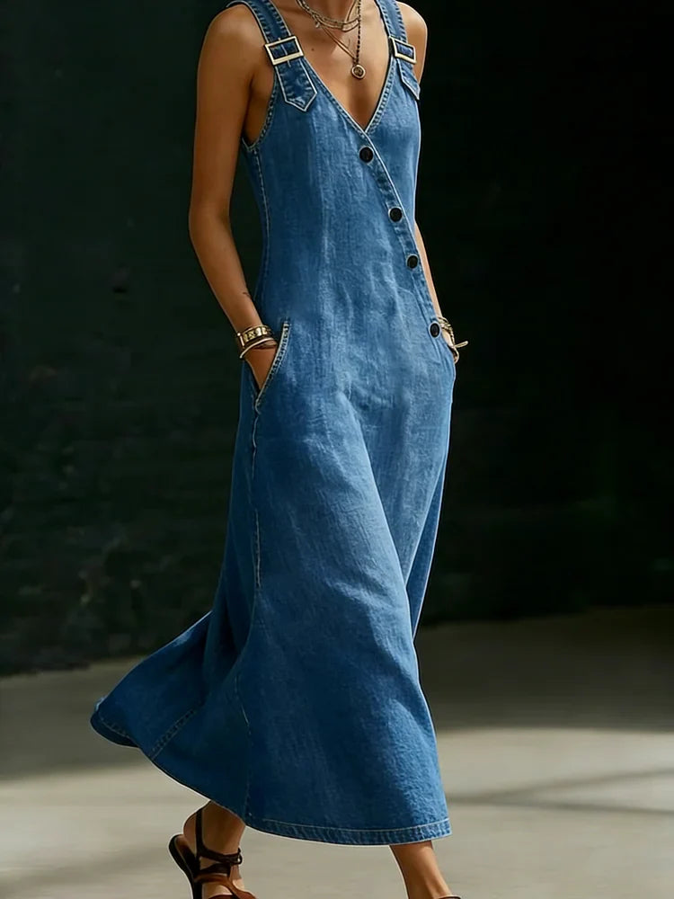 Vera | Vestido Largo de Mezclilla con Botones