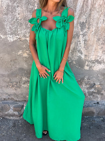 Valeria - Vestido Largo con Detalles Florales