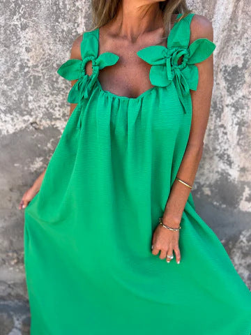 Valeria - Vestido Largo con Detalles Florales