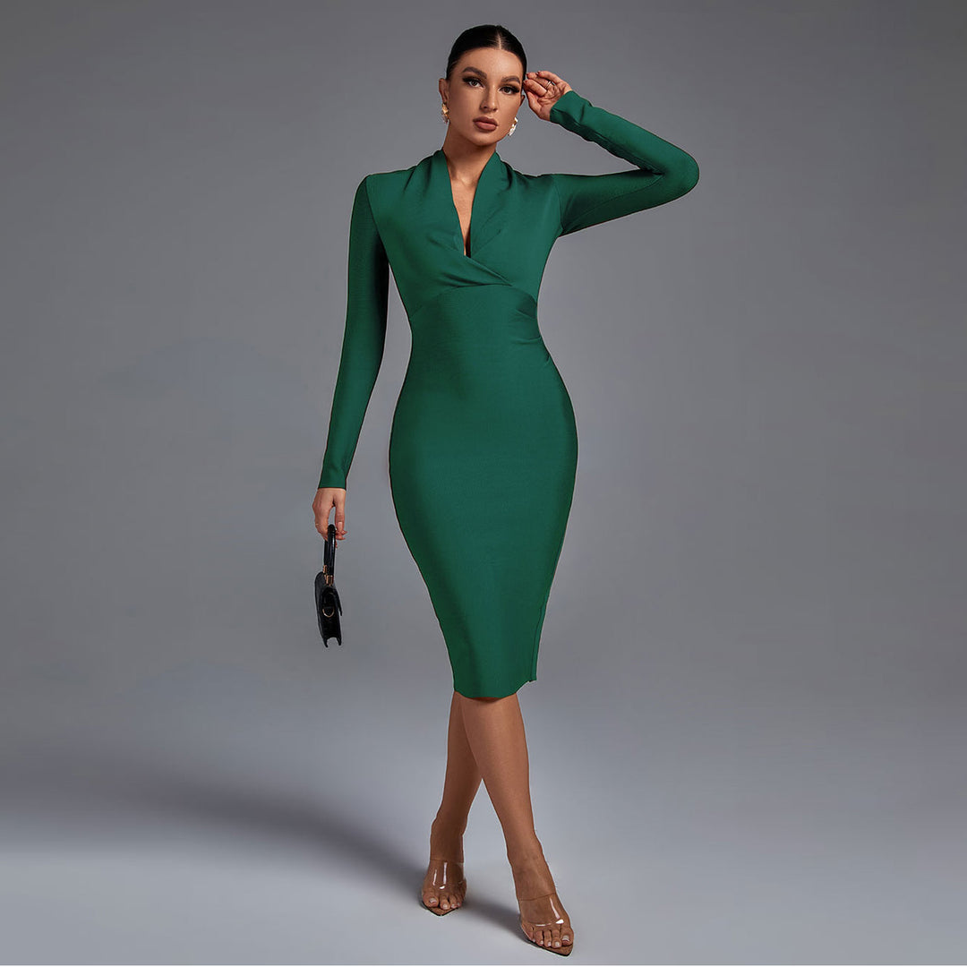 Samara | Vestido de Manga Longa con Escote en V