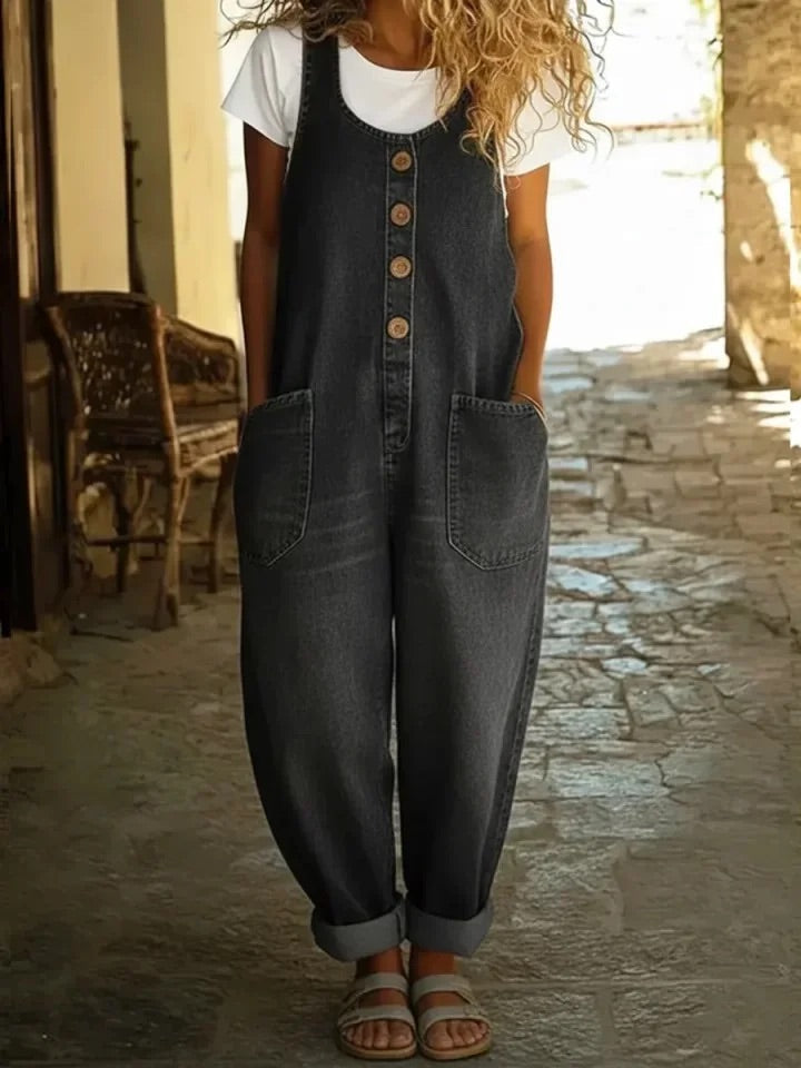 Ruth | Overoles de algodón de mezclilla vintage lavados