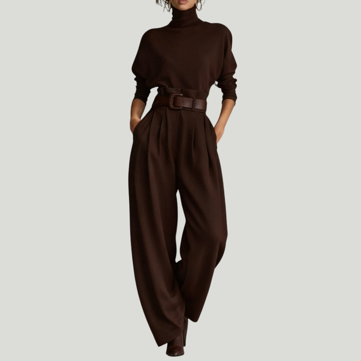 Juliet | Conjunto de suéter de cuello alto y pantalón recto